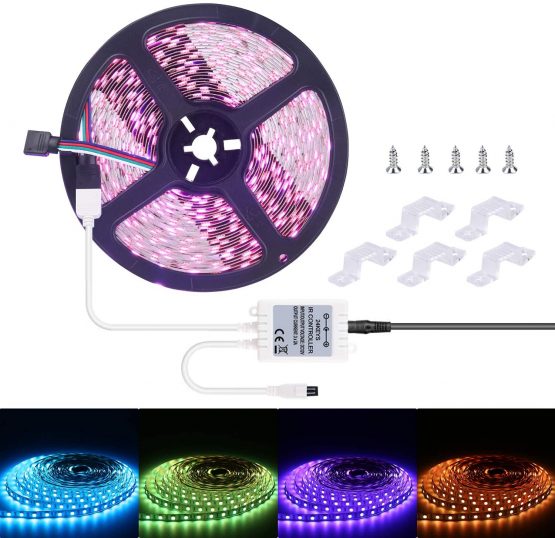 ALED LIGHT 10M 5050 RGB 600Led Color Changing Led Strips with 44 Key IR Remote+UK Plug Adapter Power Supply for Home Lighting and Kitchen Decorative - Image 3