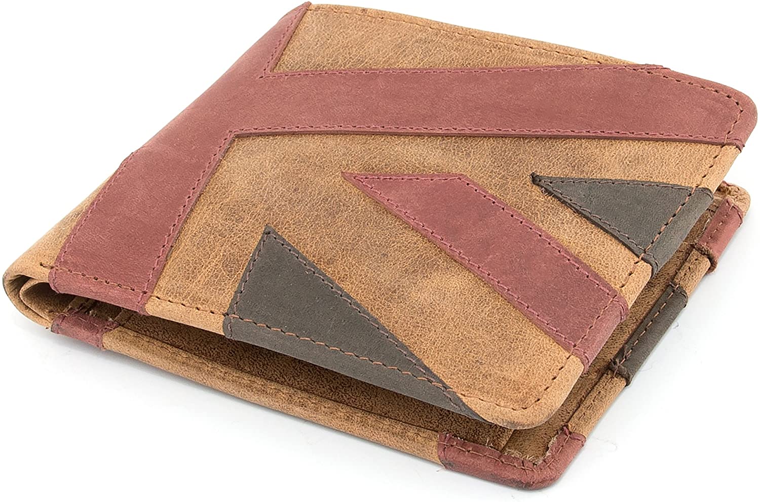 Union Jack Leather Mustard Wallet, Brown - Image 4