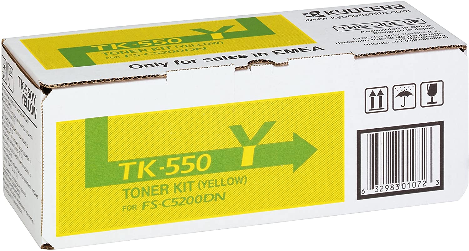 Kyocera TK-550Y Toner Yellow, 6,000 Pages, Original Premium Printer Cartridge 1T02HMAEU0 for ECOSYS FS-C5200DN - Image 2