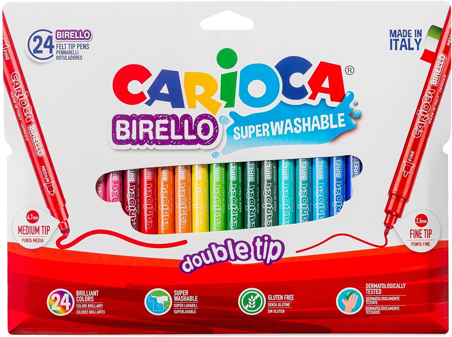 Carioca Cardboard Pack of 24 Pens (A53512024), Assorted, 24 Unidad (Paquete de 1)