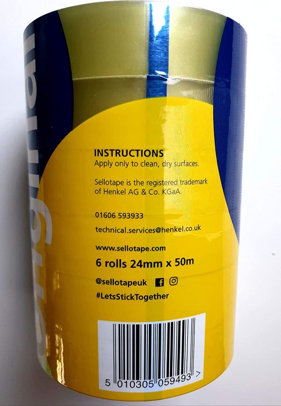 Sellotape Original Golden Tape Roll Non-static Easy-tear Retail Pack 24mmx50m Ref 1443266 [Pack 6] (1443266) - Image 4
