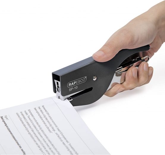 Rapesco 1271 SP-10 Stapling Plier, 12 Sheet Capacity, Black/Chrome - Image 2
