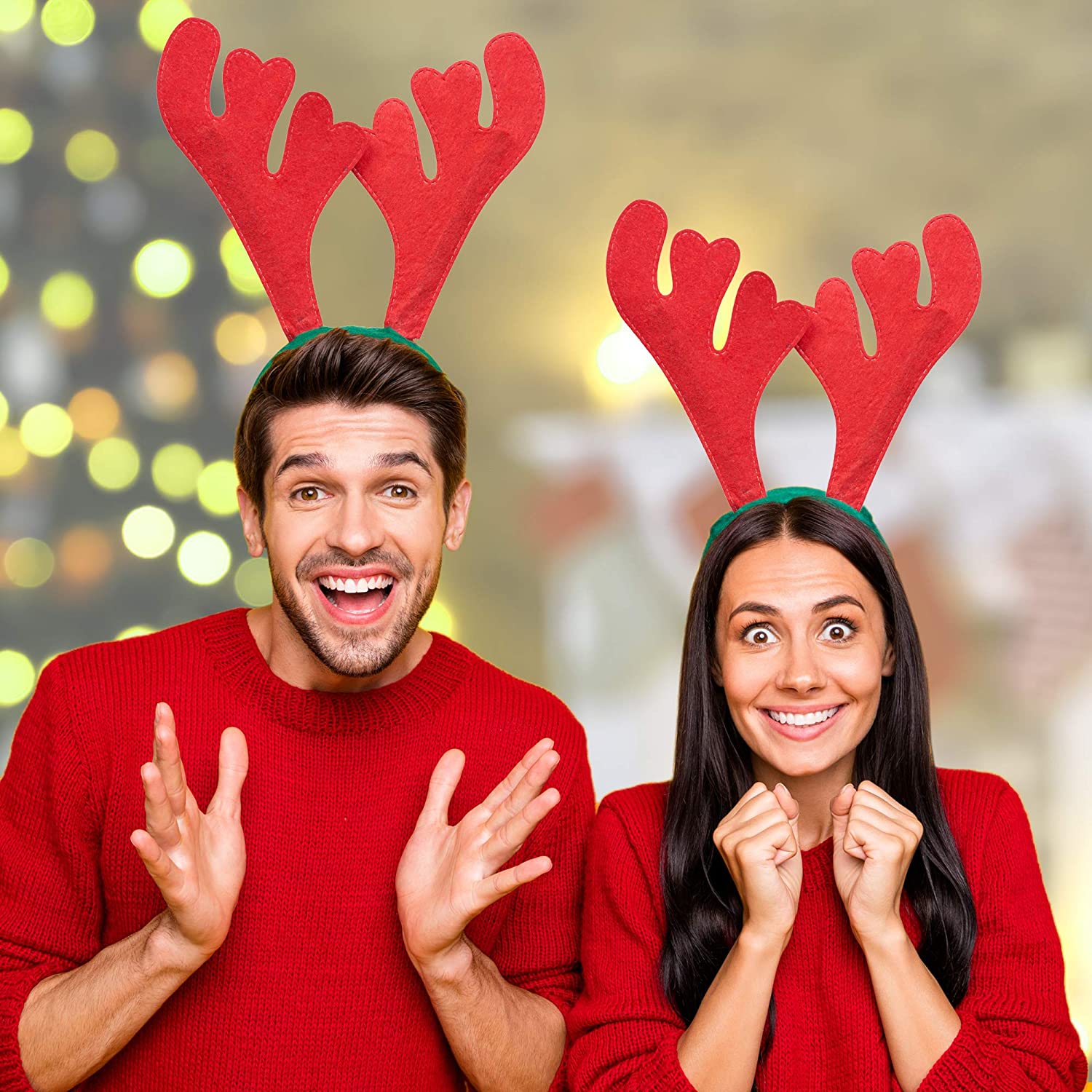 THE TWIDDLERS - 15 Christmas Felt Headbands Antler Reindeer Head Boopers Festive Costume Fancy Dress Up Accessories for Xmas Party - Image 3