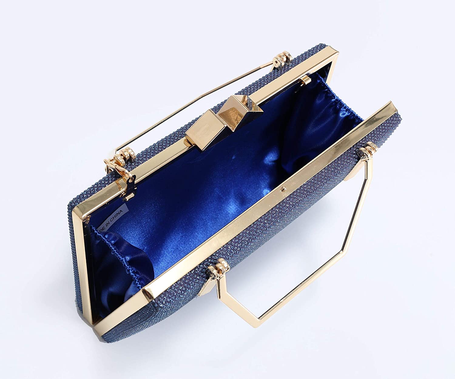 FoxLady Bags Womens Elegant Shiny Wedding Party Bridal Evening Clutch Shoulder Bag with a Small Handle + Detachable Chain Strap (Gold) - Image 4
