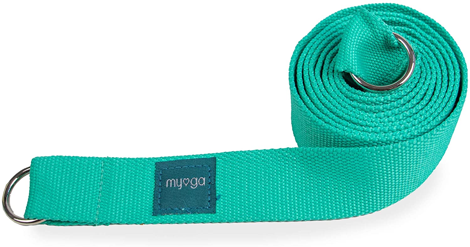 Myga Turquoise 2-in-1 Yoga Belt Strap for Stretching and Improving Flexibility - Image 2
