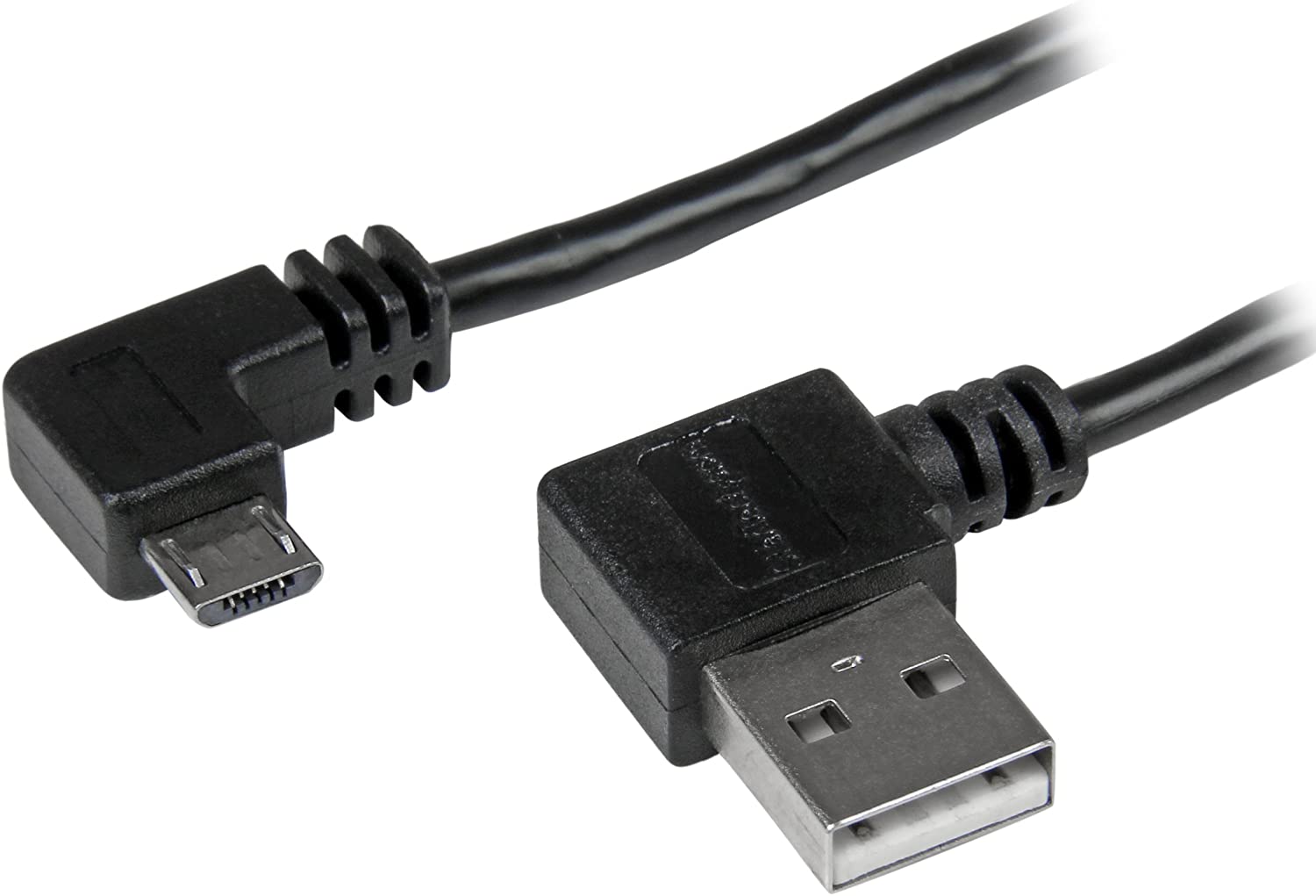 StarTech.com 1m 3 ft Micro-USB Cable with Right-Angled Connectors, M/M, USB A to Micro B Cable