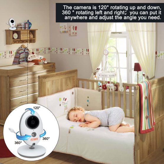 Baby Monitor Wireless Video Baby Monitor with Camera Baby Monitors with Two Way Audio, 2.4 Inch Display, Room Temperature Monitor, Night Vision, 70 Degree Lens - Image 3
