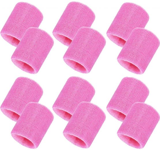 Bememo 12 Pack Sweatbands Sports Wristband Cotton Sweat Band for Men and Women, Good for Tennis, Basketball, Running, Gym, Working Out