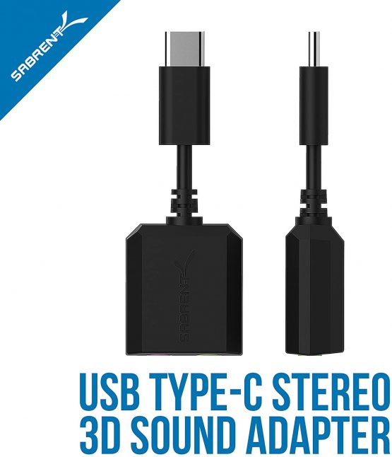 Sabrent USB Type-C External Stereo Sound Adapter for Windows and Mac. Plug and play No drivers Needed. [Black] (AU-MMSC) - Image 2