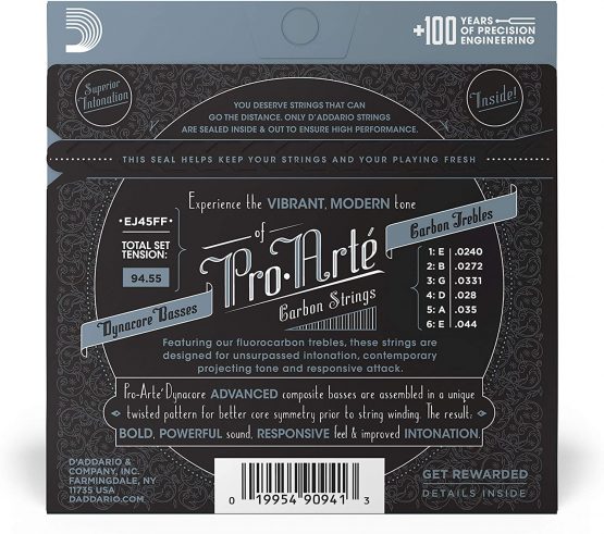 D'Addario EJ45FF Pro Arte Dynacore Basses Normal Tension Carbon Classical Guitar String - Image 3
