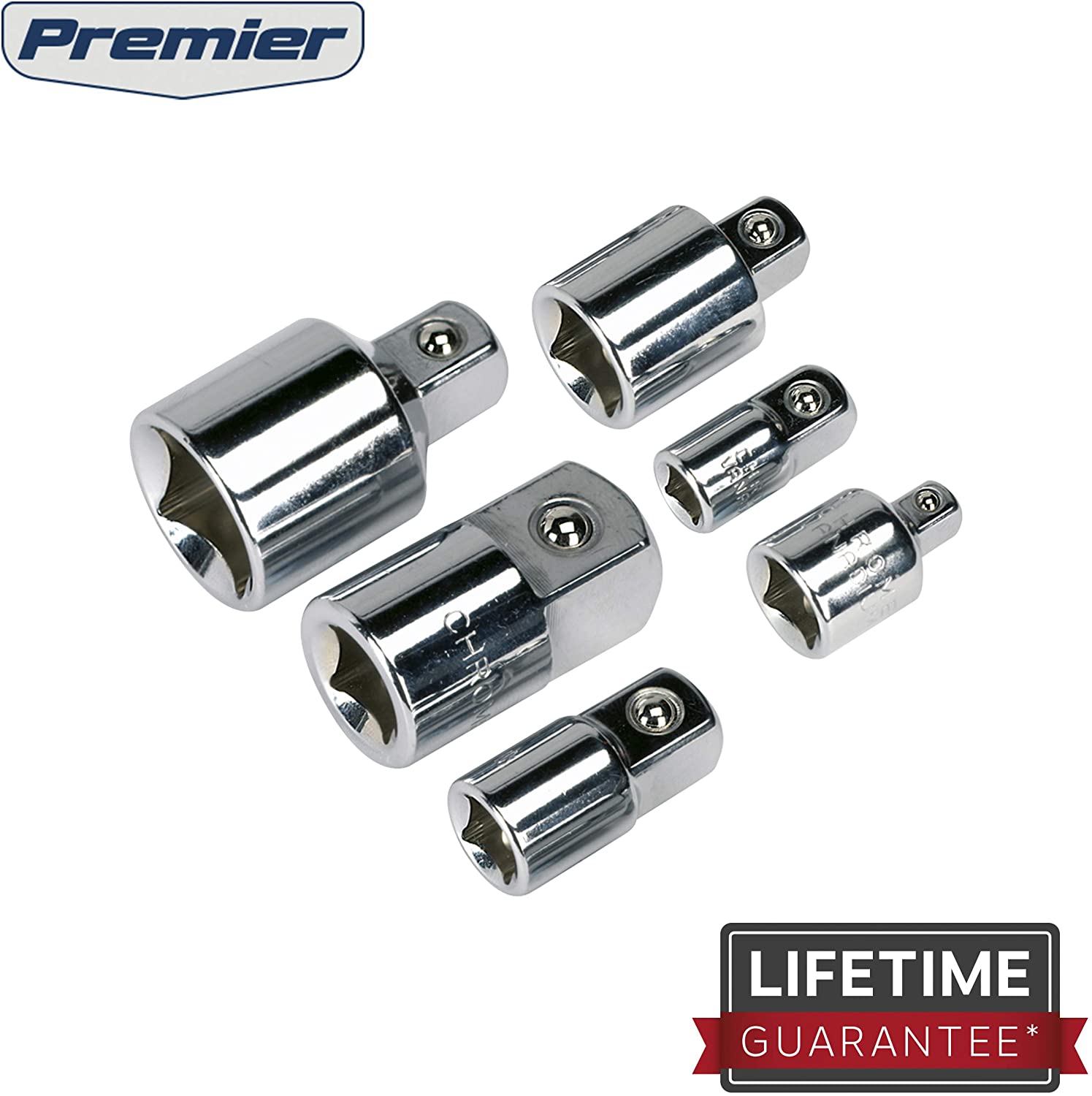 Sealey Ak2736 Socket Adaptor Set 6Pc, Silver, Variety Pack