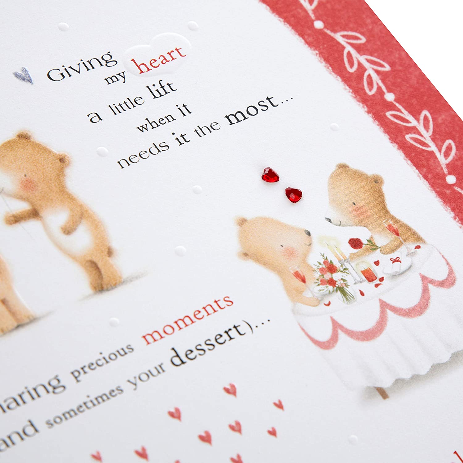 Hallmark Valentines Day Card for Husband Cute Bear Couple with Verse Design, Red, 26cm by 18cm - Image 4