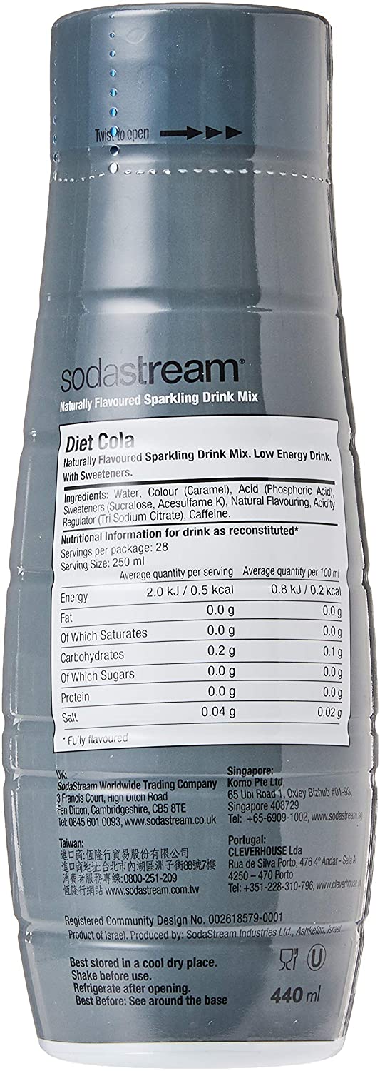 SodaStream Classics Diet Cola Syrup, Naturally Flavoured Sparkling