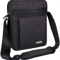 UBAYEE Man Shoulder Bag with Multiple Pockets (Fits 10.5 Inch iPad, Tablet), Dark Grey