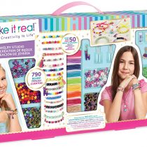 Make It Real - Mega Jewelry Studio - DIY Bead Necklace and Bracelet Making Kit for Tween Girls - Arts and Crafts Kit with Beads and Charms for Unique Jewelry Making - Includes Case