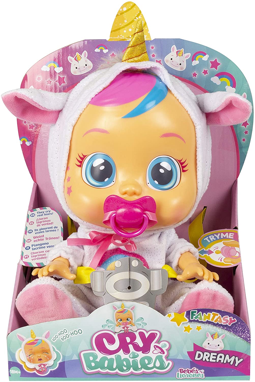CRY BABIES Fantasy Deamy | Interactive Baby Doll that Cries Real Tears with Dummy & Pyjama - Toy for Kids +18 Months - Image 4