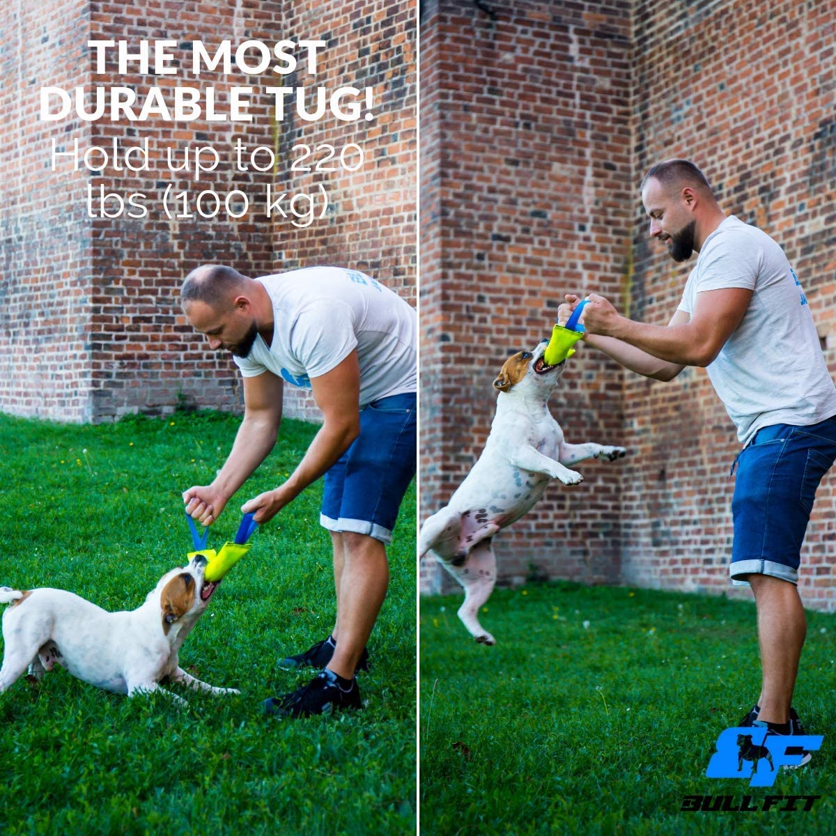 Bull Fit Dog Tug Toy 30 cm with 2 Strong Handles, Made of Durable & Tear-Resistant Fire Hose - Image 4