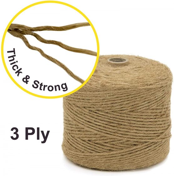 Creative Deco 985 Feet Jute Twine Rope String Natural Brown | 300 m Garden String Roll | 2-3 mm Thickness 3 Ply | Perfect Cord for Cat Arts and Crafts DIY Decoration Gift Wrapping | Thick & Strong - Image 4