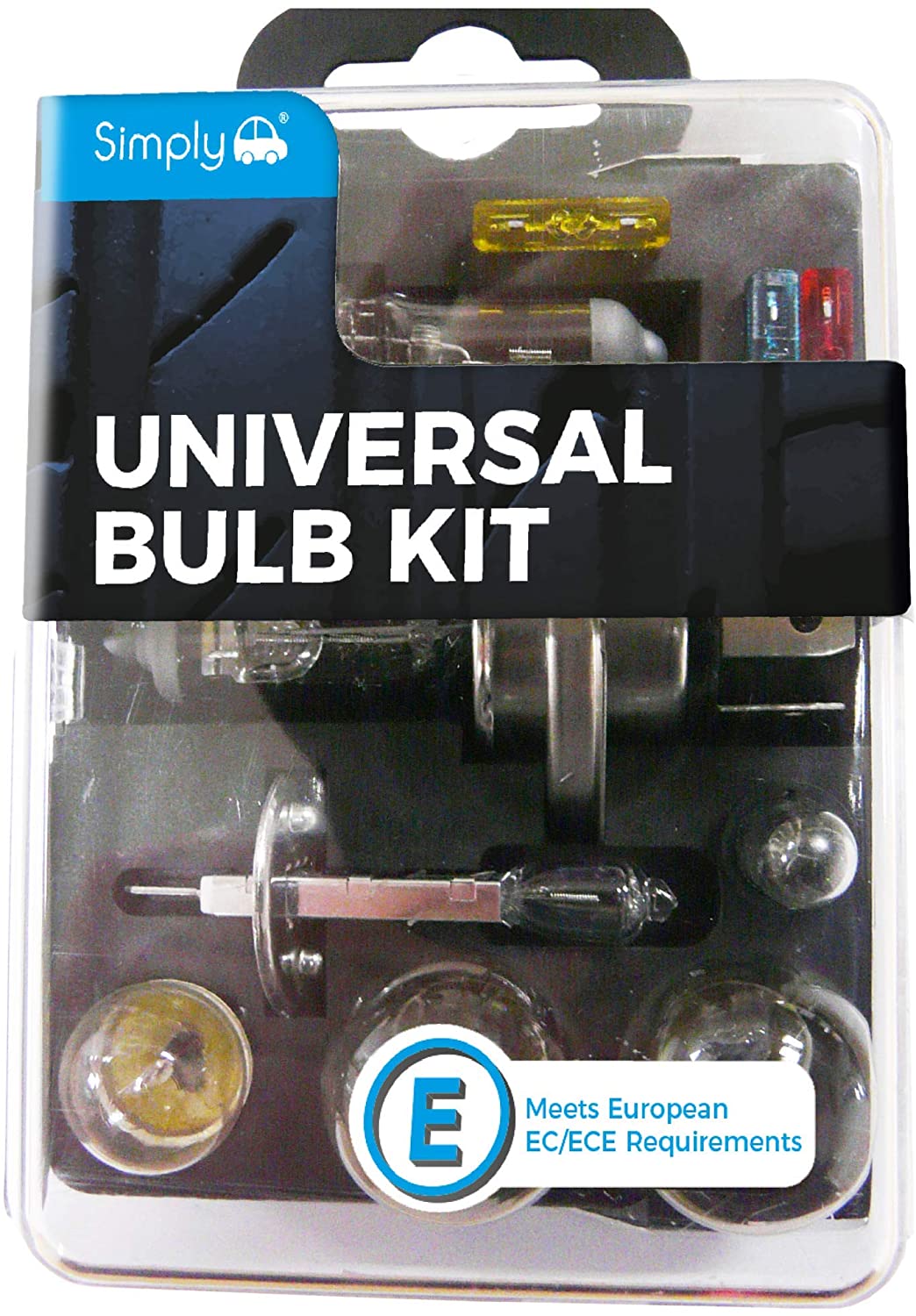 Simply UKB1 Universal Headlight Bulb Kit, Includes 7 Multiple Standard Car Bulbs,H1,H4,H7 and Others Main Types