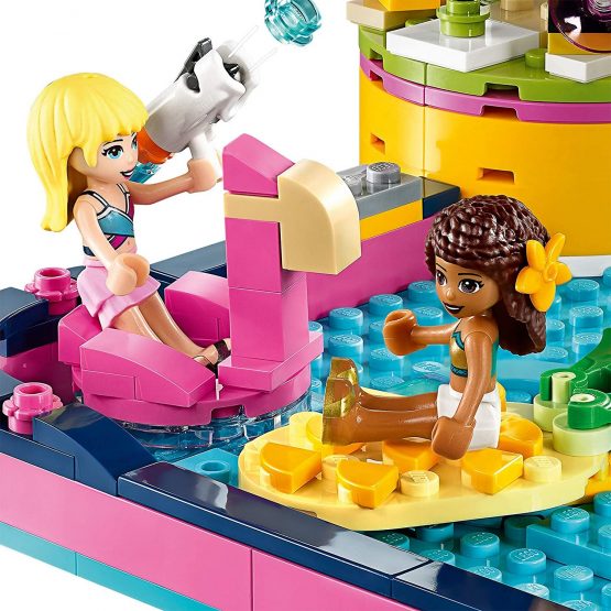 LEGO 41374 Friends Andrea’s Pool Party Set with Andrea and Stephanie Mini-Dolls, DJ Box, Aquarium and Fish - Image 4