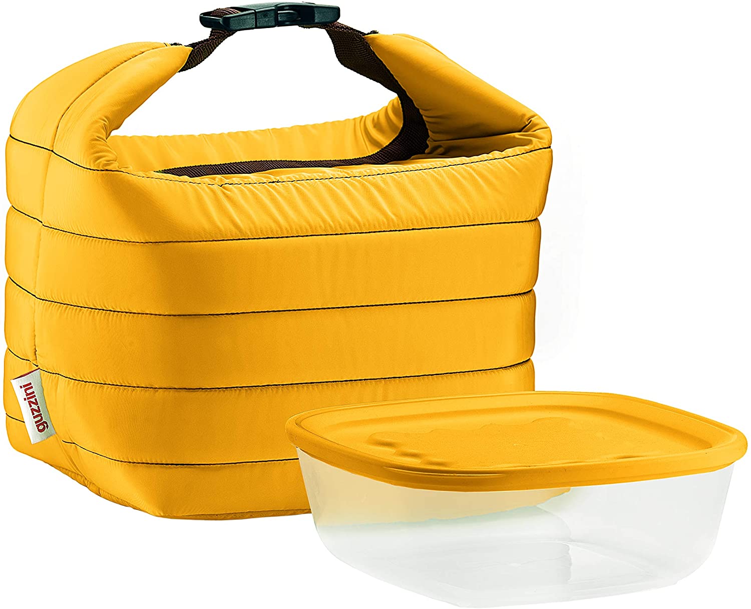 Guzzini - On The Go, Small Thermal Bag with Airtight Container Handy - Ochre, 22 x 18 x H22 cm - 032950165