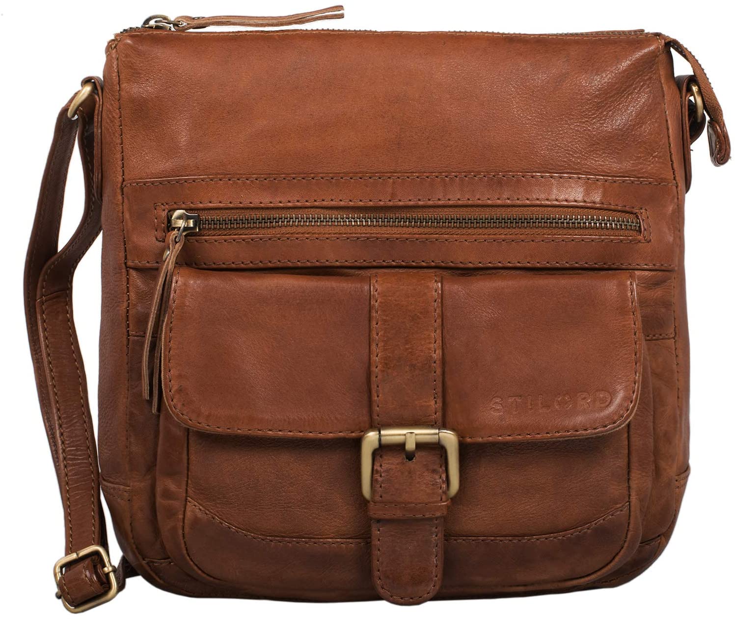 STILORD "Louise" Vintage Shoulder Bag Women Leather Small Messenger Bag Tablet Bag for 9.7 inch Crossbody Bag A5 Handbag in Genuine Leather Colour:Ochre