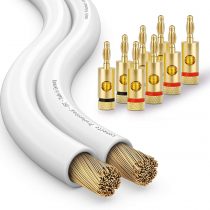 conecto OFC Professional Audio Speaker Cable, Cross Section 2 x 1.50mm² (99.9% OFC Full Copper 48 x 0.20 mm Wire)