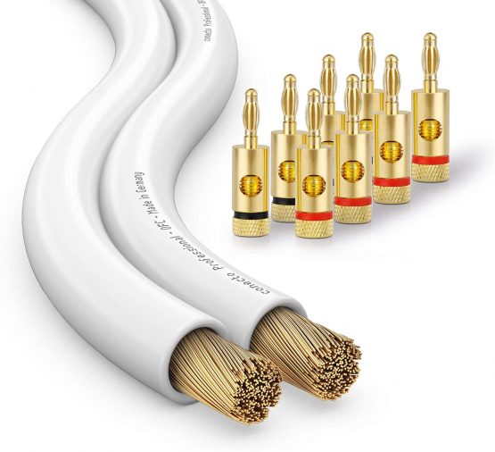 conecto OFC Professional Audio Speaker Cable, Cross Section 2 x 1.50mm² (99.9% OFC Full Copper 48 x 0.20 mm Wire)