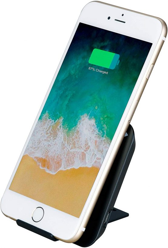 Masterplug Qi Wireless Charger Stand/Pad, 5 Watts, 8.5 x 8.5 x 1 cm, Black