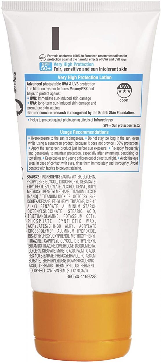 Garnier Ambre Solaire Kids Sensitive Sand Resistant Travel Sun Cream SPF50+, High Sun Protection Kids Suncream Lotion SPF50+ Handy Travel Size 50 ml - Image 3