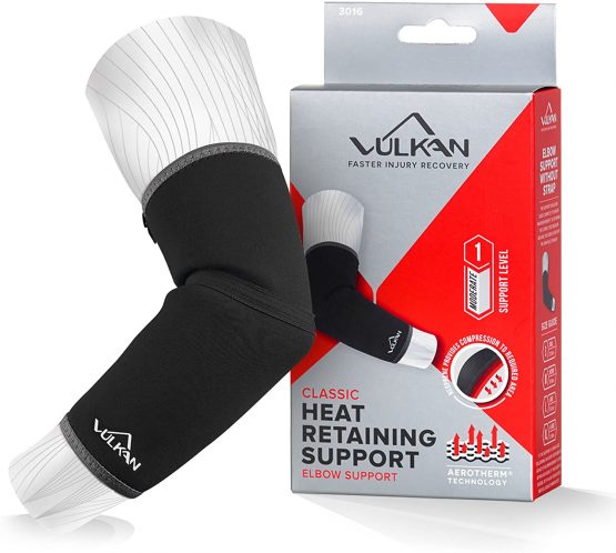 Vulkan Classic Elbow Support, Tennis Elbow Sleeve, Lightweight and Breathable, Provides Compression and Support for Tendonitis, Tennis Elbow, and Golfer's Elbow, Relieves Pain, X-Large, New Style