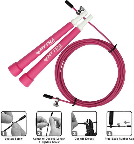 Mytra Fusion Adjustable Skipping Rope Wire Fitness Plastic Handle Fitness Gym Training - Image 2