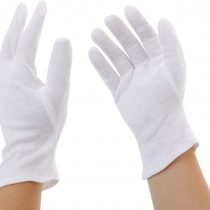Incutex 1 pair of white cotton gloves moisturising, cloth gloves cosmetic gloves spa gloves, size M