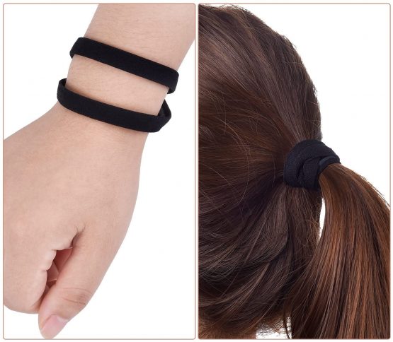 9 Pieces Thick Non-slip Elastic Sport Headbands, Elastic Silicone Grip Exercise Hair and Sweatbands for Football, Basketball, Soccer, Tennis, Yoga and Golf (Black) - Image 4