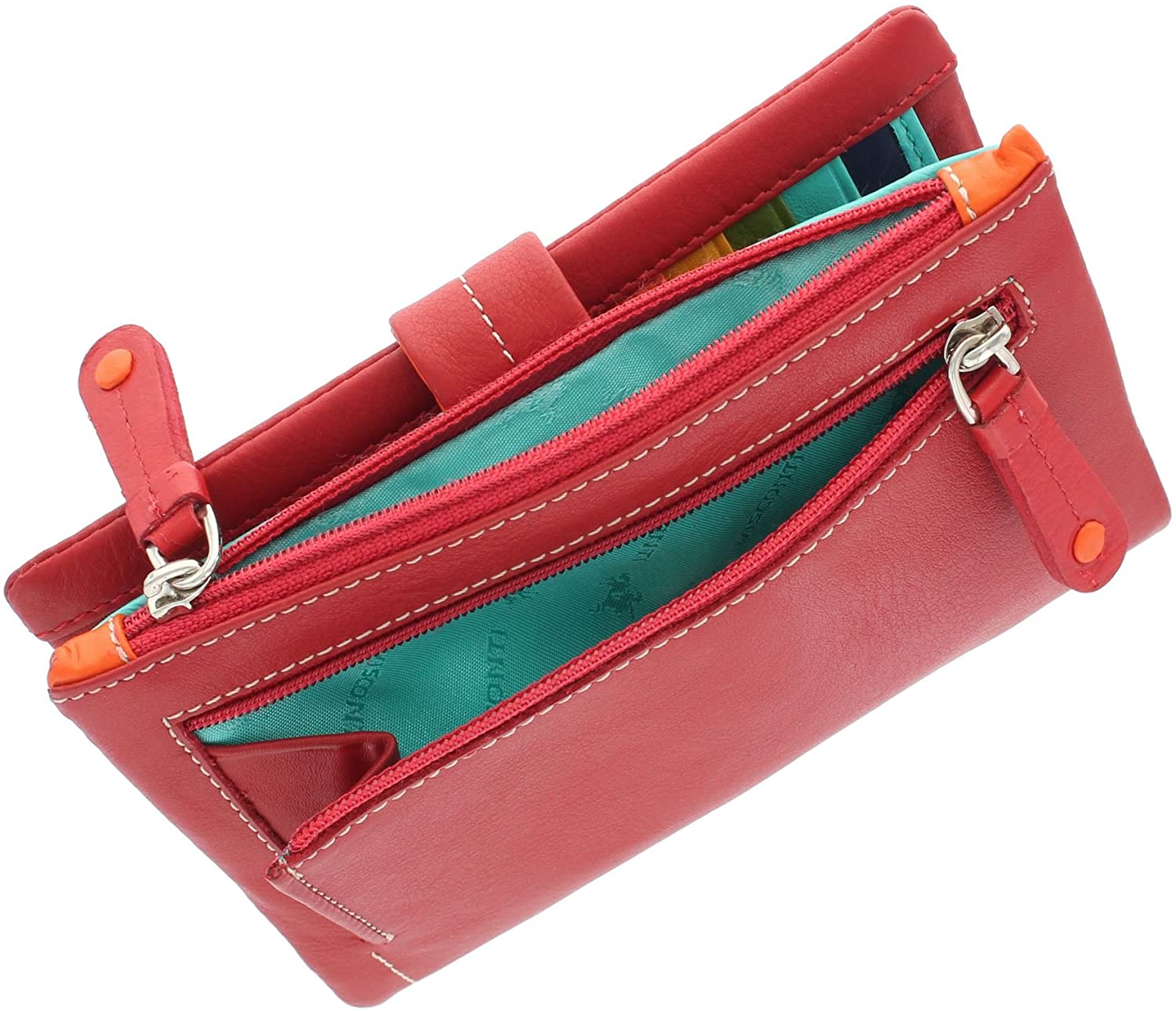VISCONTI Mimi Collection Malibu Multicoloured Leather Purse M87 Red Multi - Image 4