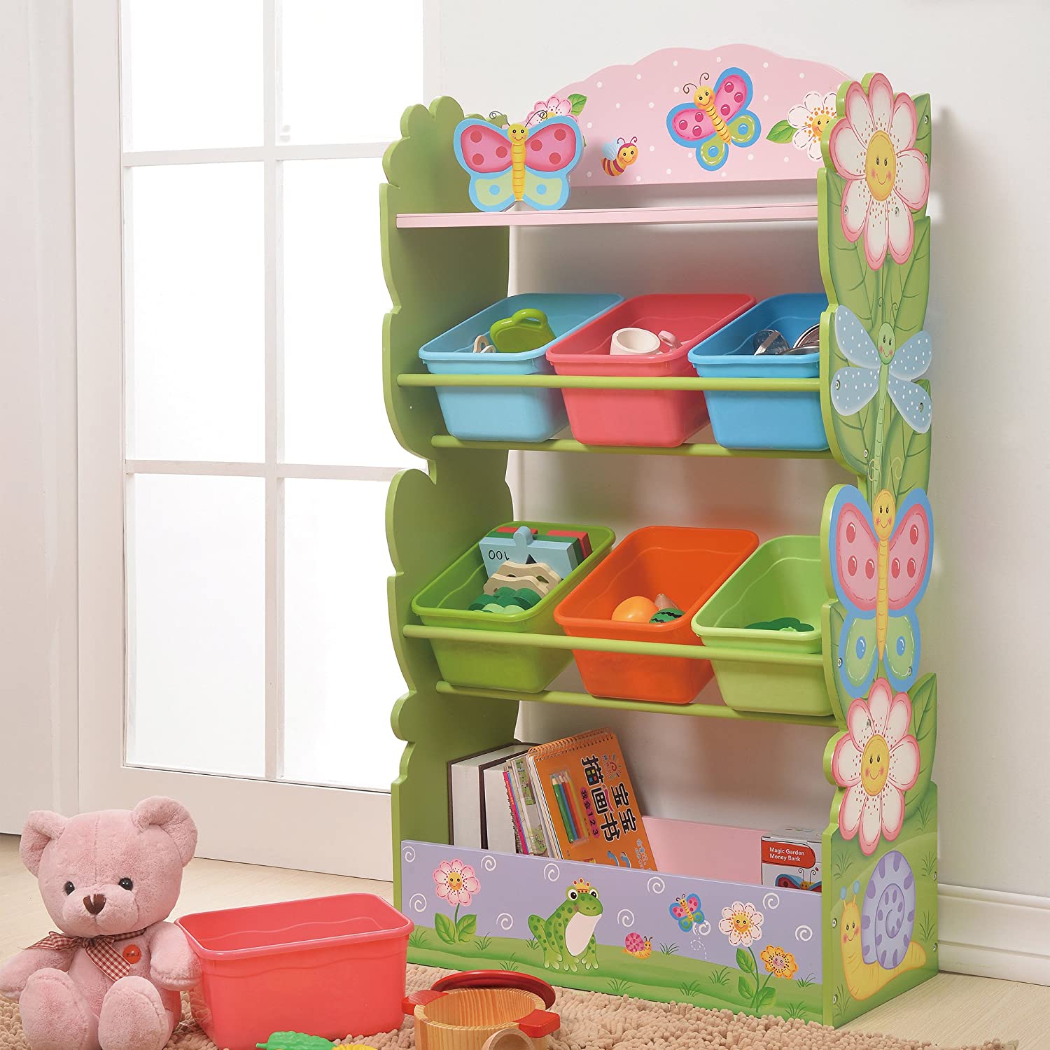 Fantasy Fields Children Magic Garden Wooden Toy Storage Tidy Organiser TD-12710A, Pink - Image 3