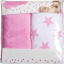 Lilly and Ben® Changing Mat Cover Terry Towelling - Baby Soft - Thick - Absorbant - for Wedge pad - Set of 2 - Pink