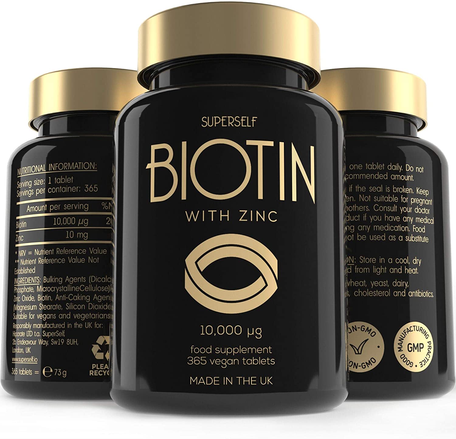Biotin Hair Growth Tablets, Hair Skin and Nails Vitamins for Women & Men, 180 Biotin Tablets with Zinc 10000 mcg
