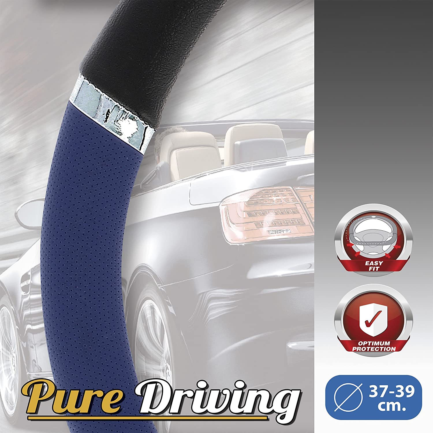 SUMEX 2505056 Speed PVC Steering Wheel Cover - Blue/Black - Image 2