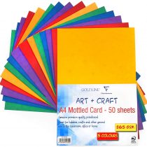 Clairefontaine A4 Mottled Coloured Card Pressboard - Premium Quality - 265gsm - 5 Colours - 50 Sheets