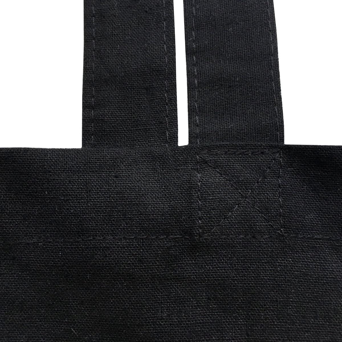 PREMYO Reusable Shopping Bag Cotton Tote Long Handled Easy to Carry Over the Shoulder Quote Print Heart Feather Birthday Present Gift Black Canvas - Image 4