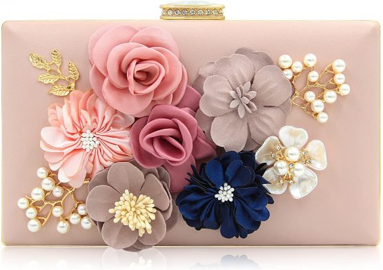 Milisente Women Clutch Bag Flower Evening Bag Handbag Wedding Clutch Purse