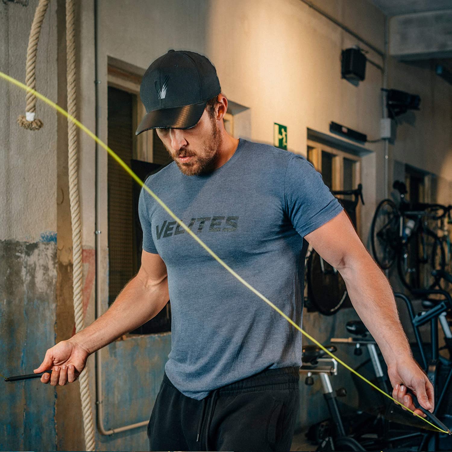 Skipping Rope for Crosstraining Fire 2.0 by VELITES, Black - Yellow Cable, 2 mm - Image 4