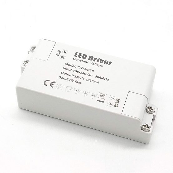 VARICART IP44 24V 1.25A 30W LED Driver, Universal Regulated AC DC Switching Power Supply, Constant Voltage Transformer Adaptor for CCTV Camera Strip Light G4 MR11 MR16 GU5.3 Bulb (Pack of 1)