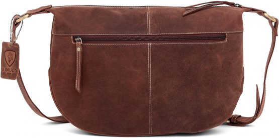 J Wilson London Messenger Bag Women Leather Flapover 5 Litre (Distressed Reddish Brown) - Image 3