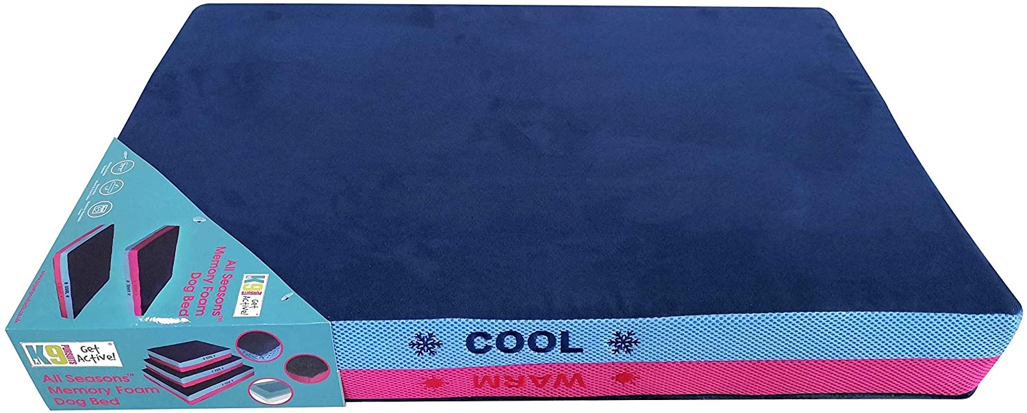 K9-Pursuits All Seasons Reversible Orthopedic Memory Foam Dog Bed Large Cooling And Warming For Small to Large Dogs