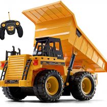 Top Race 5 Channel Fully Functional RC Dump Truck Toy, Remote Control Toys - Heavy Duty Construction Trucks With Lights Sound for Kids Adults ChildrenTR-112AA