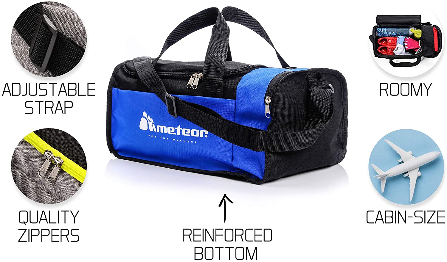 meteor Gym Bag Womens & Mens 20l, Lightweight Sports Holdall with Shoe Compartment & Shoulder Strap, Unisex Travel Duffel - Image 4