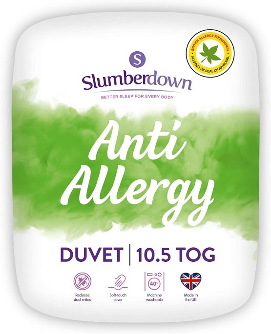 Slumberdown Anti Allergy Single Duvet 10.5 Tog All Year Round Duvet Single Bed