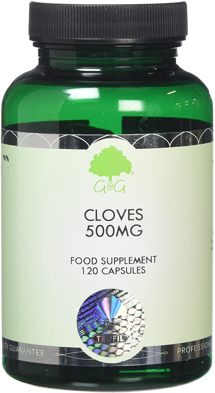 Cloves Powder Capsules 500mg - 120 Vegan Capsules - Natural Clove Powder Supplement - Non-GMO, Made in the UK - G&G Vitamins